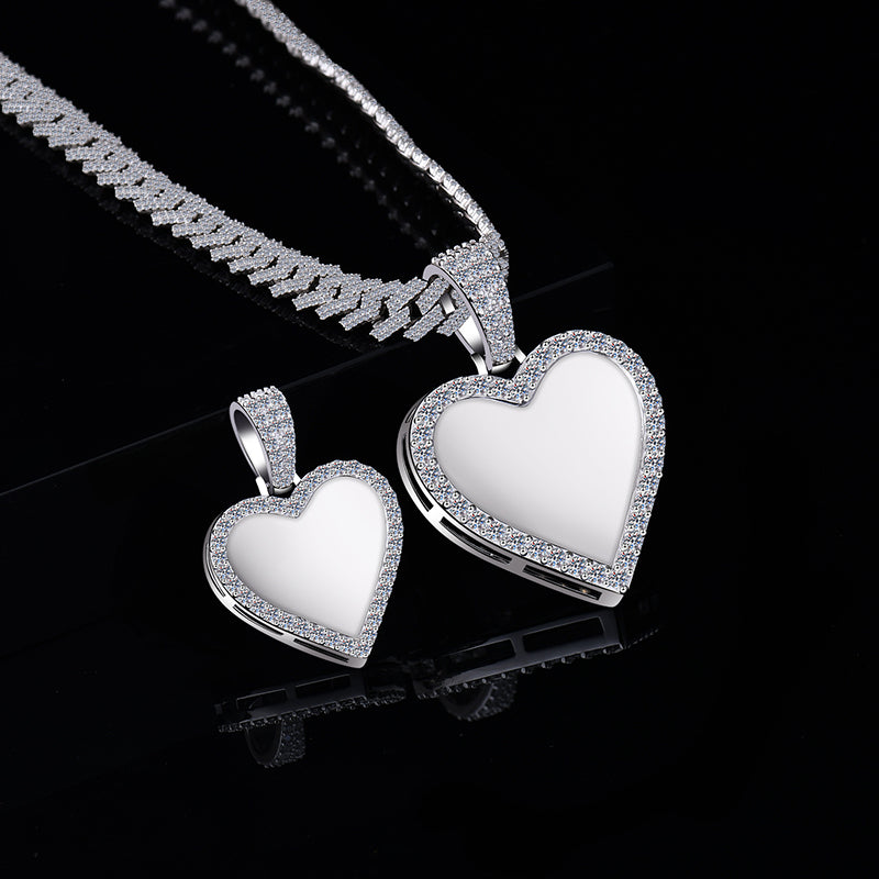 moissanite heart pendant