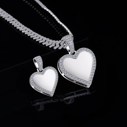moissanite heart pendant