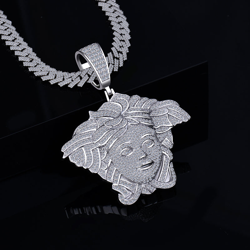 MOISSANITE Medusa Head Iced Out Pendant - Moissanite Diamond VVS D Color | 925 Silver | PASS DIAMOND TESTER!!! | Large 3"