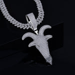silver goat head pendant