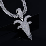 silver goat head pendant