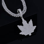 Moissanite Leaf Pendant Ice