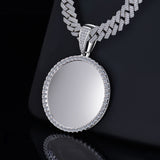 Round Memory Pendant Iced Out