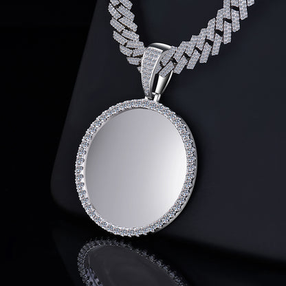 Round Memory Pendant Iced Out