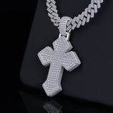Moissanite Cross Pendant 7.6CT 14K Gold