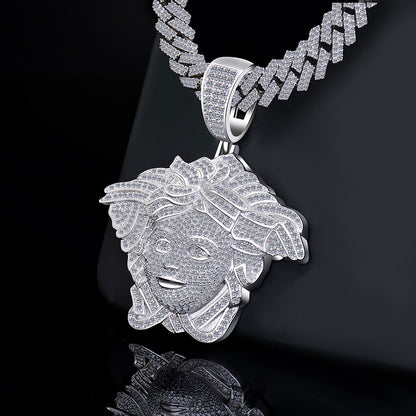 Moissanite Medusa Head Pendant Iced Out