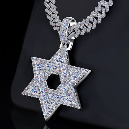 Moissanite Star of David Pendant Ice Out