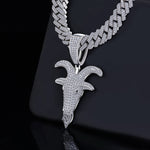 Moissanite Goat Pendant Iced Out