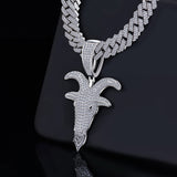 Moissanite Goat Pendant Iced Out
