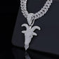Hip Hop Round Moissanite Diamond VVS D Color Goat Head Pendant | 925 Silver | PASS DIAMOND TESTER!!!