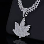 Moissanite Leaf Pendant 