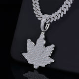 Moissanite Leaf Pendant 
