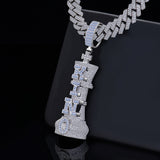 King Chess Charm with Baguette Stone Moissanite VVS D 14k Gold Plated / 925 Silver | Hip Hop Style | PASS DIAMOND TESTER!!!
