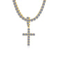 Fully Iced Out Cross Pendant Moissanite Diamond VVS D Color | 925 silver 14k Gold Plated |PASS DIAMOND TESTER!!!
