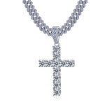 Moissanite cross pendant fully iced out VVS D color GRA certified 925 sterling silver Atlanta Paradise Gems