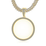 Elegant Round Shape Single Row Moissanite VVS D color 14k Gold Plated / 925 Silver Diamond Picture/ Memory Charm | 925 Silver| PASS DIAMOND TESTER!!!