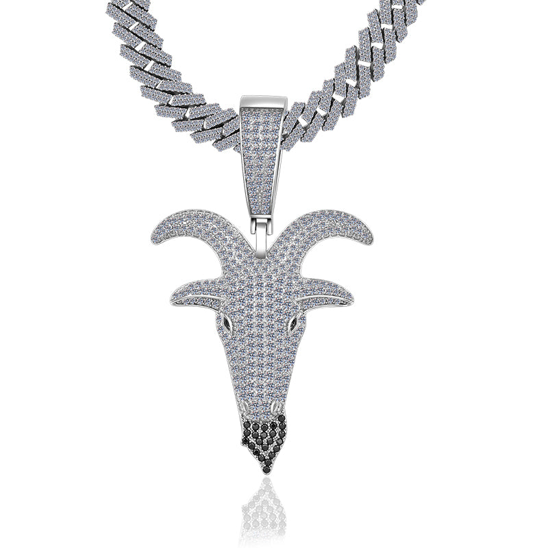 5.2ct VVS D Color moissanite GOAT pendant iced out solid 925 sterling silver hip hop charm Atlanta