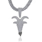 Hip Hop Round Moissanite Diamond VVS D Color Goat Head Pendant | 925 Silver | PASS DIAMOND TESTER!!!
