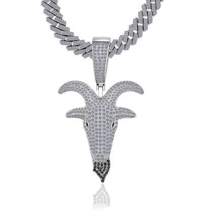 5.2ct VVS D Color moissanite GOAT pendant iced out solid 925 sterling silver hip hop charm Atlanta
