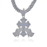 3.97ct VVS D Color moissanite praying hands cross pendant iced out solid 925 silver passes diamond tester Atlanta