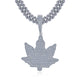 Leaf Charm Hip Hop Style | Moissanite Diamond VVS D Color | 925 Silver | PASS DIAMOND TESTER!!!