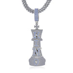Real Moissanite King Chess Charm Pendant