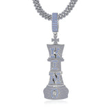 Real Moissanite King Chess Charm Pendant