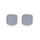 Moissanite Diamond VVS D Color Square Cluster Earrings Real Silver 925 8.5MM| PASS DIAMOND TESTER