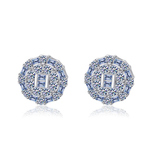 Moissanite Diamond VVS D Color "Shine Bright Like a Diamond" Iced Out Earrings Real Silver 925 10MM | PASS DIAMOND TESTER