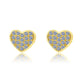 Moissanite Diamond VVS D Color Essence Pave Love Heart Earring 14K Gold Plated /Real Silver 925 7MM | PASS DIAMOND TESTER