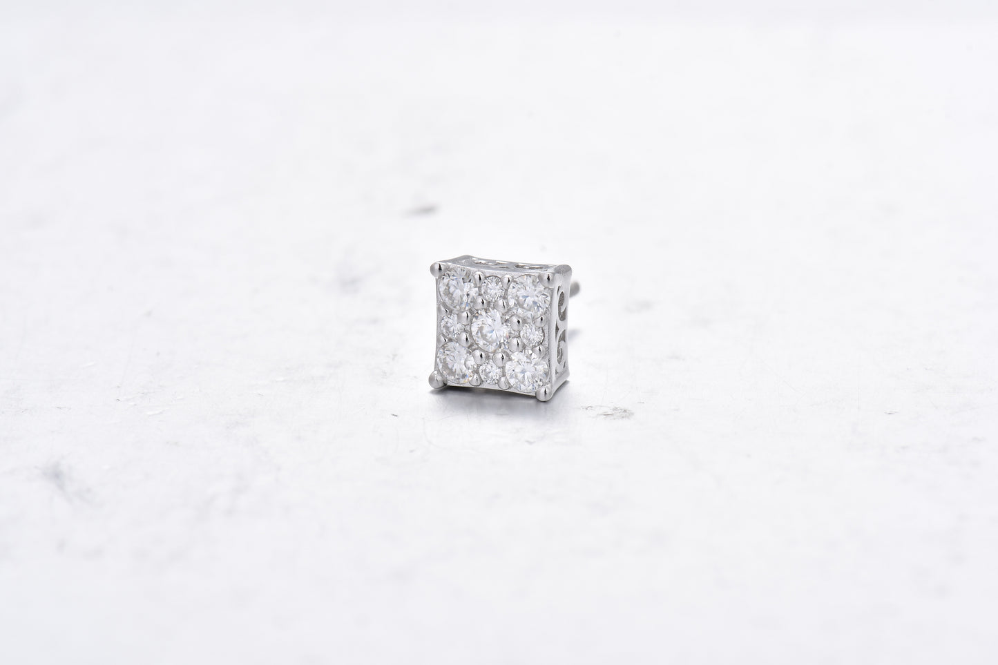 Moissanite Diamond VVS D Color Square Pointer Earrings 14K Gold Plated /Real Silver 925 6MM-9MM | PASS DIAMOND TESTER