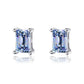 Moissanite Diamond VVS D Color Real Solid Sterling Silver 925 Emerald Cut Stud Earrings | 5MM - 6MM | PASS DIAMOND TESTER