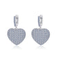 Moissanite Diamond VVS D Color Real Solid Sterling Silver 925  |  Heart Drop Moissanite Earrings  17MM | PASS DIAMOND TESTER !