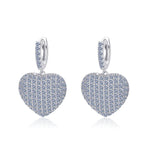 Moissanite heart drop dangle earrings VVS D color GRA certified 925 sterling silver Atlanta Paradise Gems