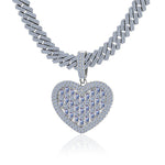 5.13ct baguette VVS D Color moissanite heart pendant iced out solid 925 sterling silver passes diamond tester Atlanta