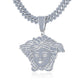 MOISSANITE Medusa Head Iced Out Pendant - Moissanite Diamond VVS D Color | 925 Silver | PASS DIAMOND TESTER!!! | Large 3"