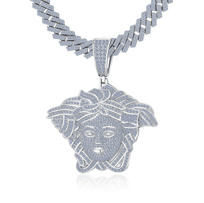12.6ct VVS D Color moissanite Medusa head pendant iced out solid 925 sterling silver passes diamond tester Atlanta