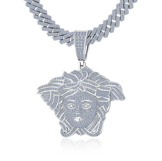 12.6ct VVS D Color moissanite Medusa head pendant iced out solid 925 sterling silver passes diamond tester Atlanta