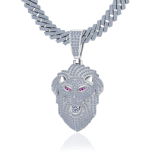 2.23ct VVS D Color moissanite lion pendant iced out solid 925 sterling silver passes diamond tester Atlanta