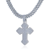 Moissanite cross pendant 7.6CT 14K gold iced out VVS D color GRA certified 925 silver Atlanta Paradise Gems