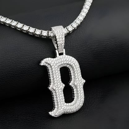 Moissanite Round Letter Initial Pendant A-Z | 2.50ct VVS D Color | 925 Silver