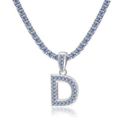Moissanite Letter Initial Pendant A-Z | 1ct VVS D Color | 925 Silver | With Chain