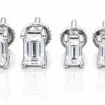 Moissanite emerald cut stud earrings 5MM-6MM screw back VVS D color GRA certified 925 silver Atlanta