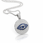 Moissanite evil eye pendant cactus chain VVS D color GRA certified 925 silver Atlanta Paradise Gems