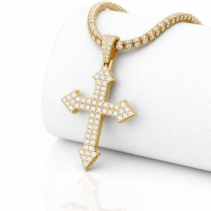 Hip Hop Moissanite Cross Charm Iced Out | VVS D Color | 925 Sterling Silver