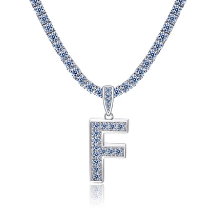 Moissanite Letter Initial Pendant A-Z | 1ct VVS D Color | 925 Silver | With Chain