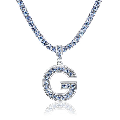 Moissanite Letter Initial Pendant A-Z | 1ct VVS D Color | 925 Silver | With Chain