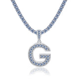 A-Z Letter initials - Alphabet charm with Moissanite VVS D Color with 925 Silver 1.00 CARAT | PASS DIAMOND TESTER!!!! WITH NECKLACE/WITHOUT NECKLACE