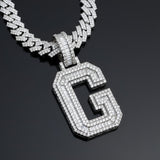 A-Z Letter Initials Baguette Style - Alphabet charm with Moissanite Diamond VVS D Color with 925 Silver 3.50 CARAT | PASSES DIAMOND TESTER!!