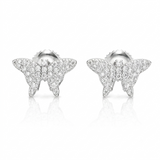 Moissanite Butterfly Stud Earrings Women